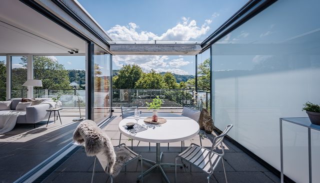 Terrasse à contre-jour