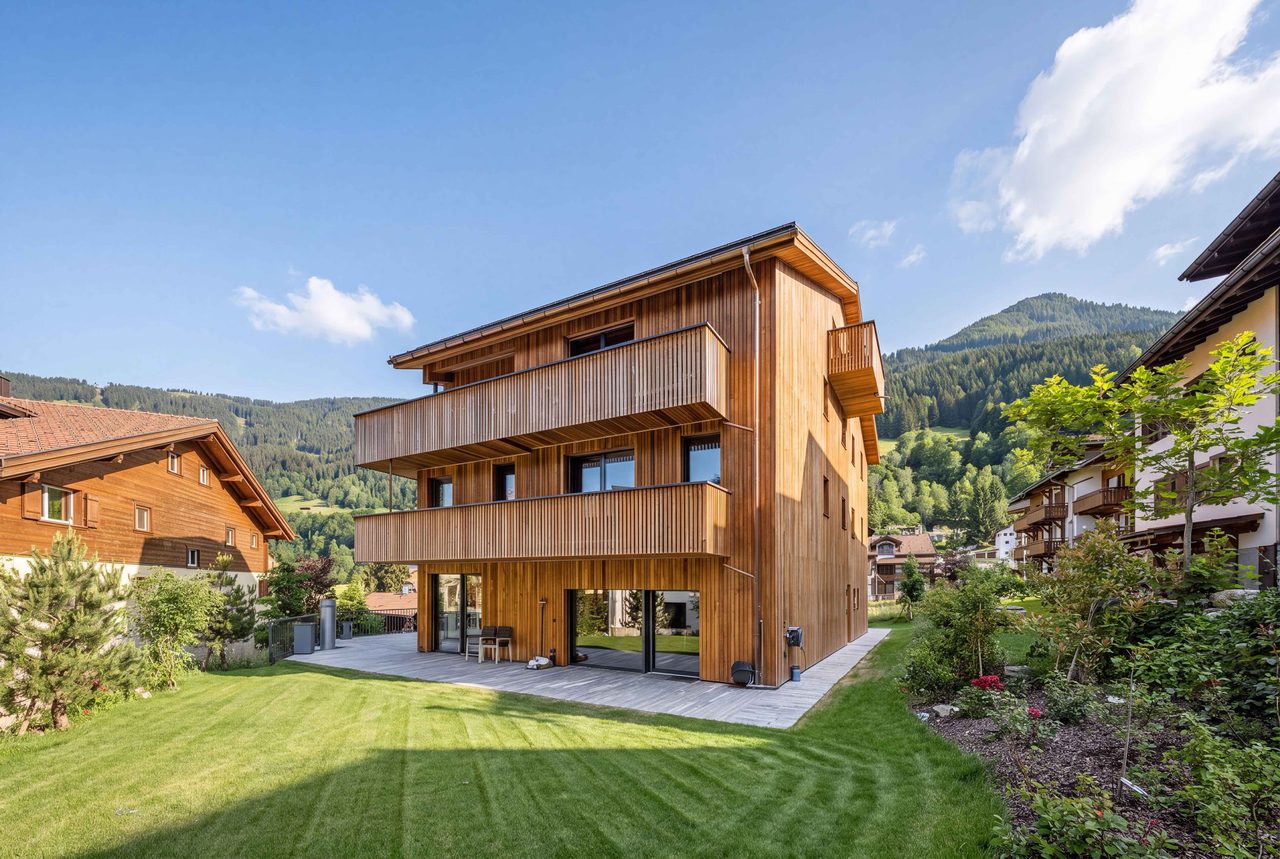Apartment building with timber façade