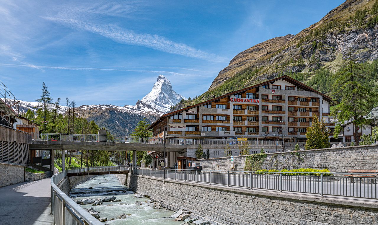 Hotel in Zermatt with a view of the Matterhorn