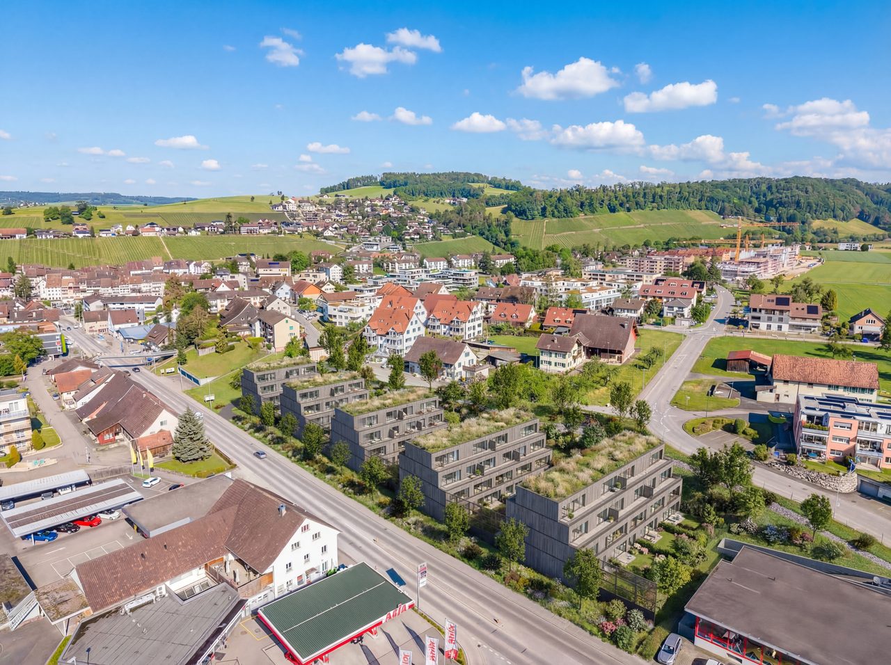 Dieselbe Parzelle in Eglisau mit der visualisierten Überbauung