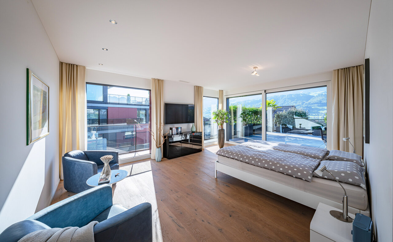 Schlafzimmer Bergblick